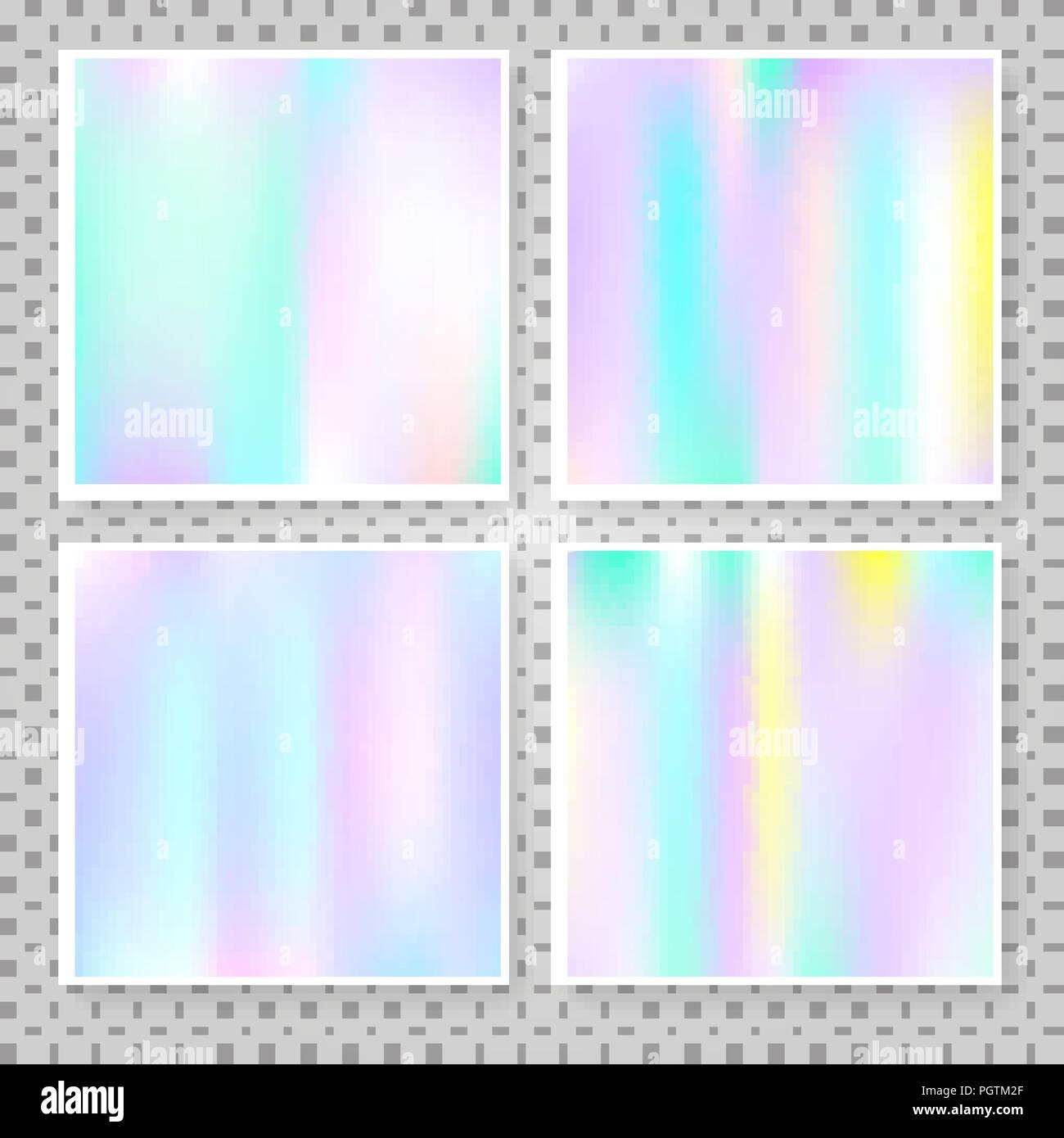 Holographische abstrakte Hintergründe gesetzt. Stock Vektor