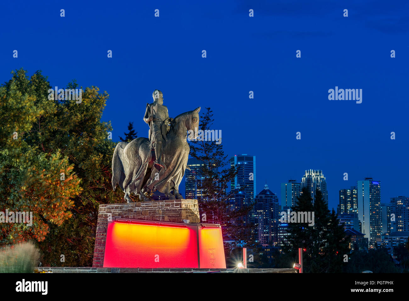 Robert the Bruce Statue, Calgary, Alberta, Kanada. Stockfoto
