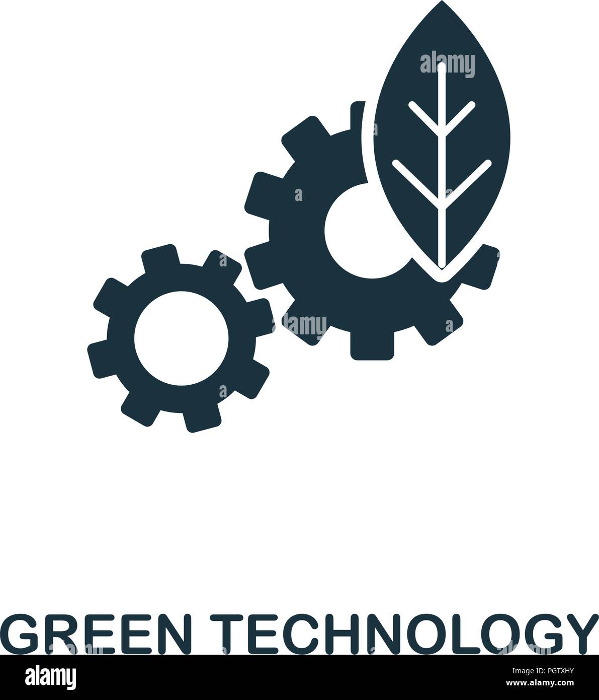 Grüne Technologie Symbol. Schwarzweiß-Design von Kraft und Energie. UI. Pixel Perfect einfache Piktogramm "Grüne Technologie" Symbol. Web Design, Stock Vektor