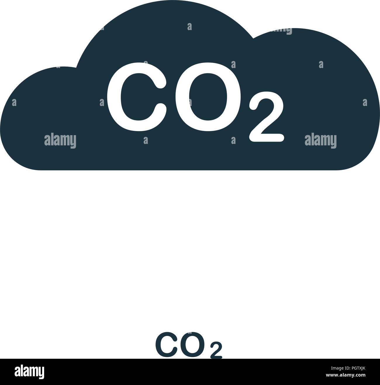 Co2-Symbol. Schwarzweiß-Design von Kraft und Energie. UI. Pixel Perfect einfache Piktogramm co2-Symbol. Web Design, Anwendungen, Software, drucken Usa Stock Vektor