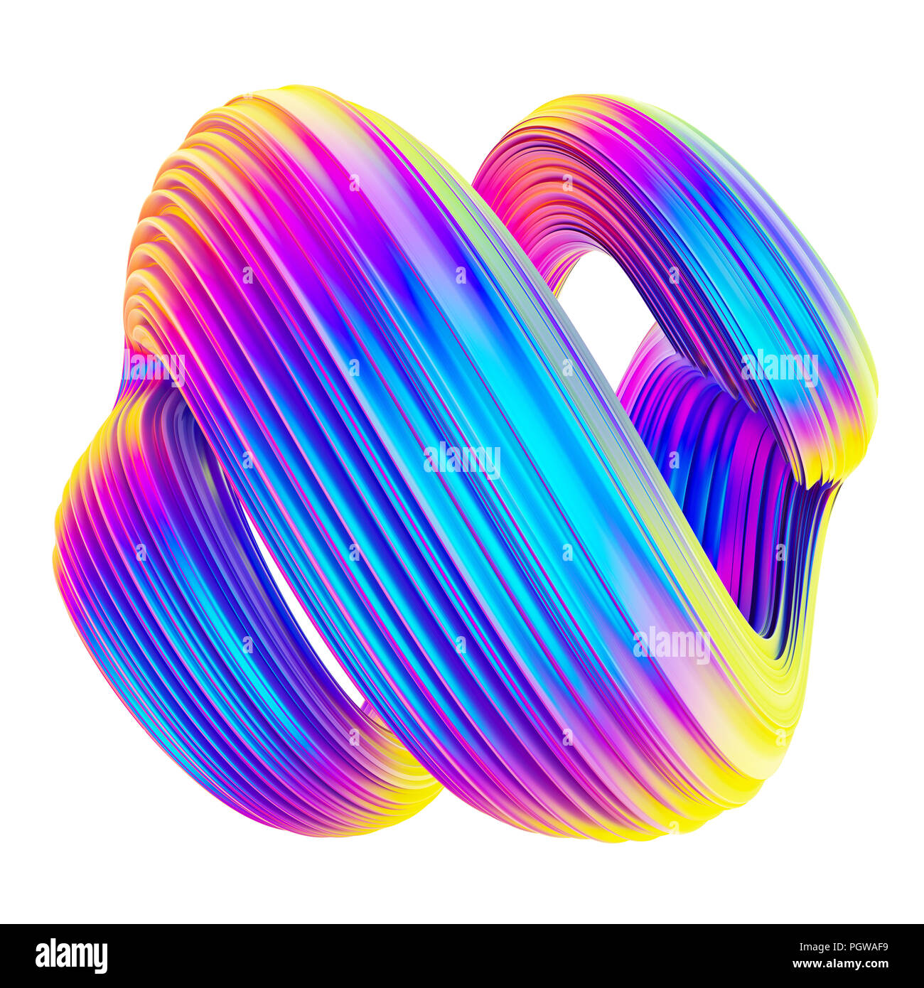 Fluid holographic Foil Twisted Shape Design Element. Stockfoto