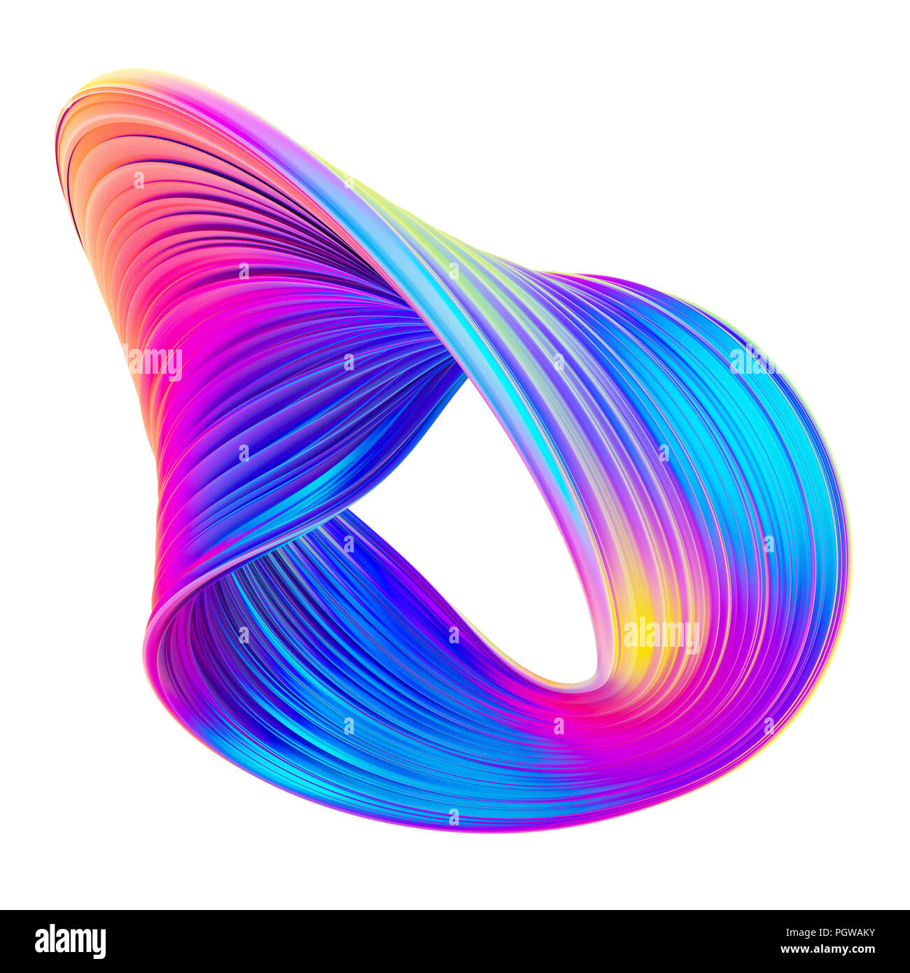 Holographische Flüssigkeit abstrakte Twisted 3D-Form für ihre trendigen Design. Stockfoto