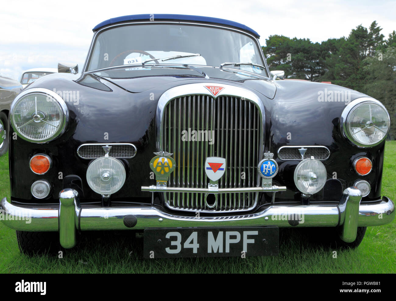 Alvis TD 21, gebaut 1959, Classic Motor Auto, Automobil, AA, RAC-Abzeichen Abzeichen, vintage Stockfoto