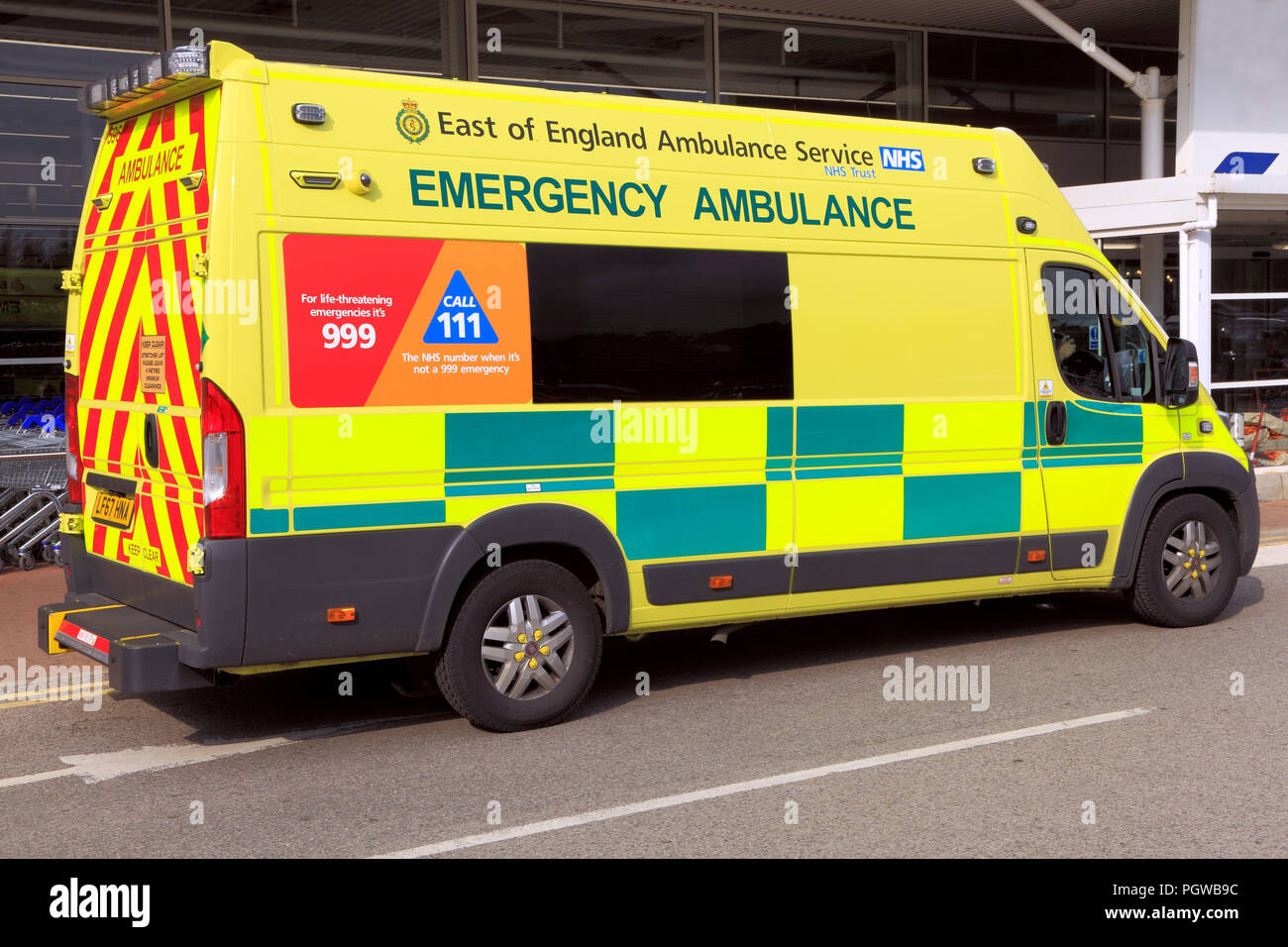 Osten Englands, Notfall, Krankenwagen, Service, Fahrzeug, National Health Service, NHS, Norfolk, Großbritannien Stockfoto