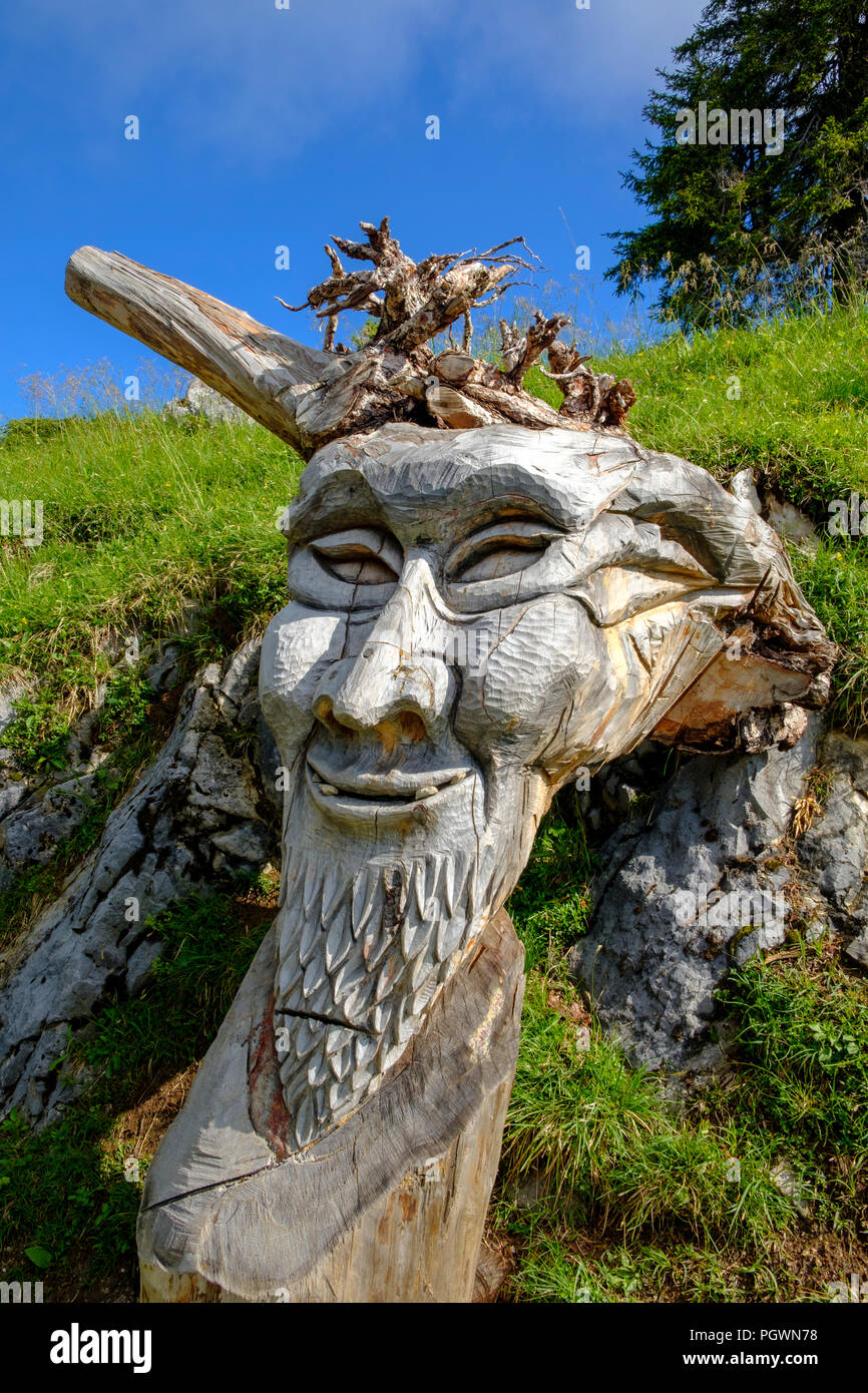 Prima mitweinander Geister Trail, Rauschberg, Ruhpolding, Chiemgau, Oberbayern, Bayern, Deutschland Stockfoto