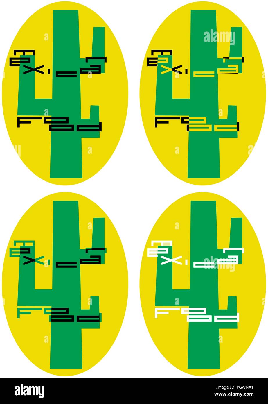 Typografisches logo mit Kaktus für ein mexikanisches Restaurant, mexikanisches Essen kreative Kunst logo Stock Vektor