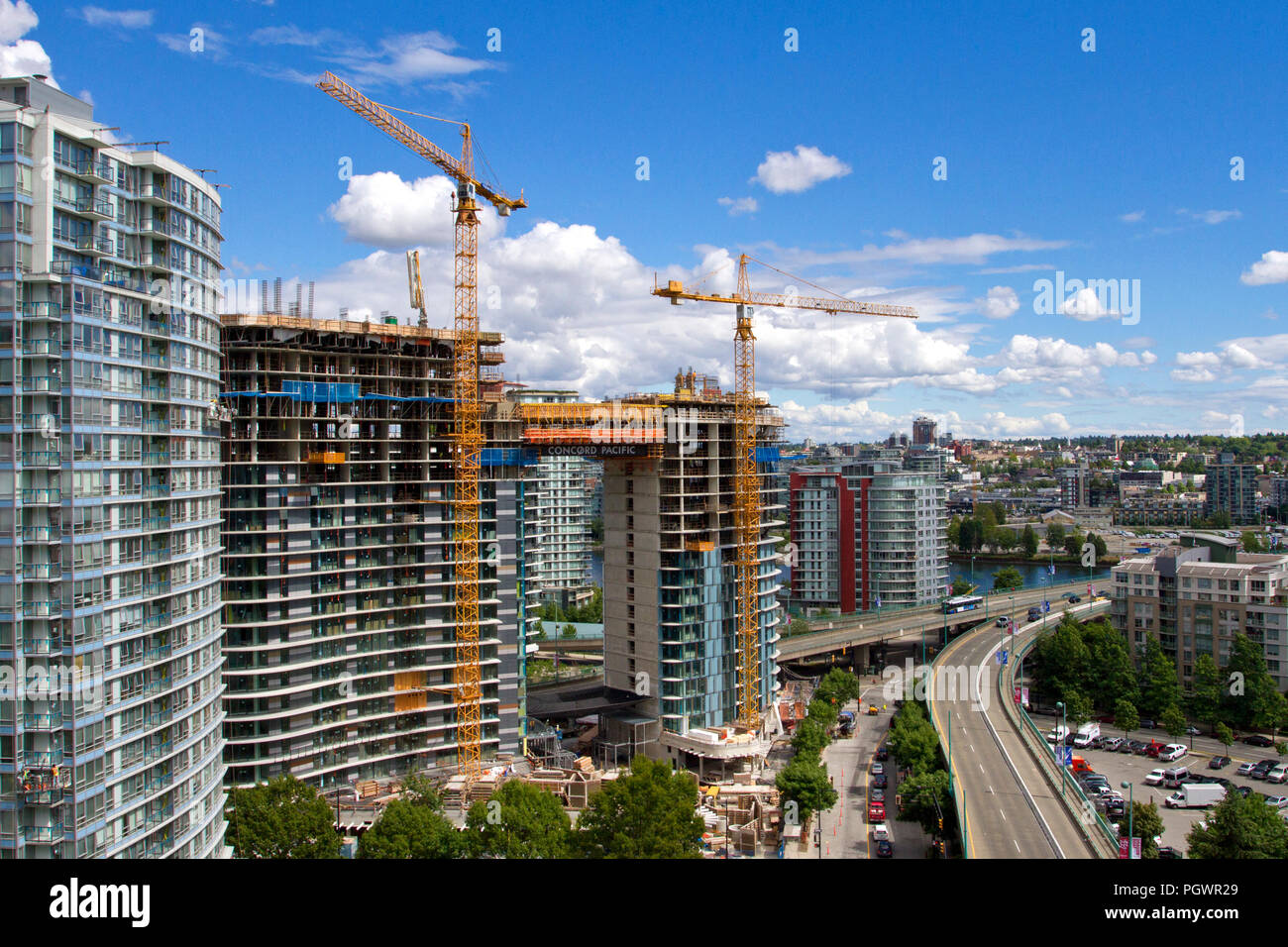 Concorde Pacific Entwicklung seiner Teil der Nordosten False Creek, Vancouver, BC, Kanada im Juni 2018 Stockfoto