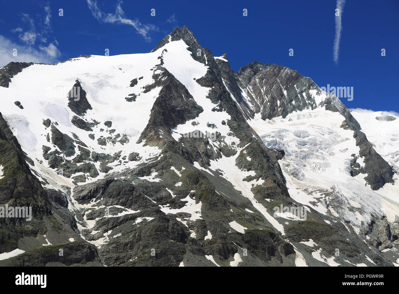 Kaiser-Franz-Josefs-Hoehe Aussichtspunkt, mit Großglockner im Hintergrund, Österreichischen Alpen Stockfoto