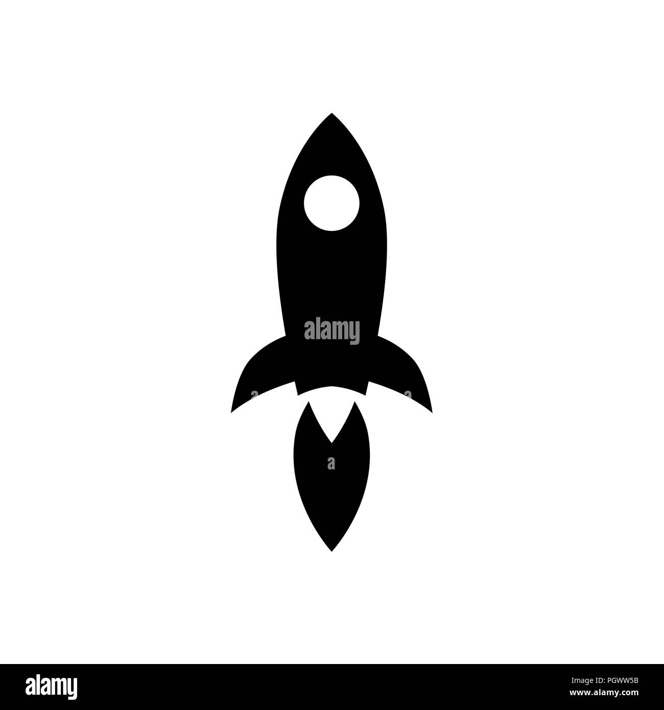 Rocket Launch Symbol. Rakete gefüllt Flachbild Symbol Stock Vektor