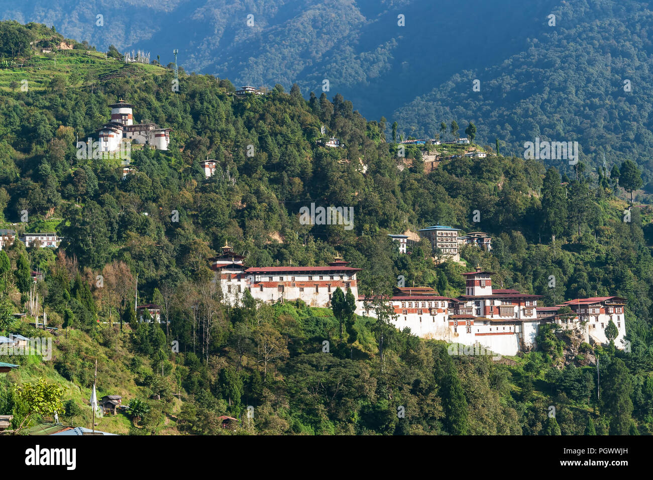 Schöne Trongsa Dzong - Bhutan Stockfoto