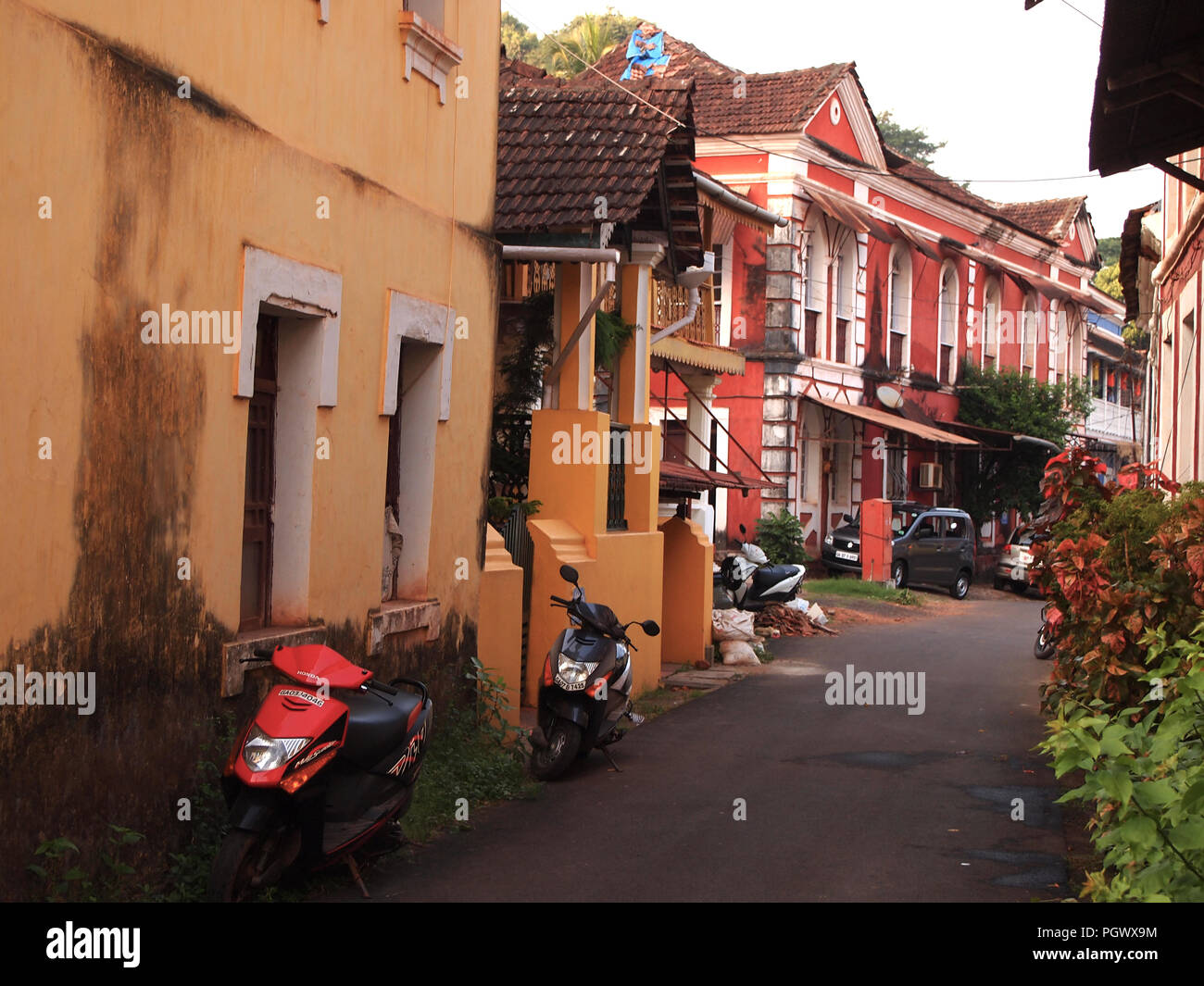 Portugiesische koloniale Erbe in alten Panaji/Panjim, Goa, Indien Stockfoto