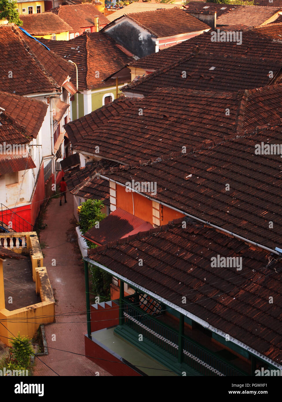 Portugiesische koloniale Erbe in alten Panaji/Panjim, Goa, Indien Stockfoto