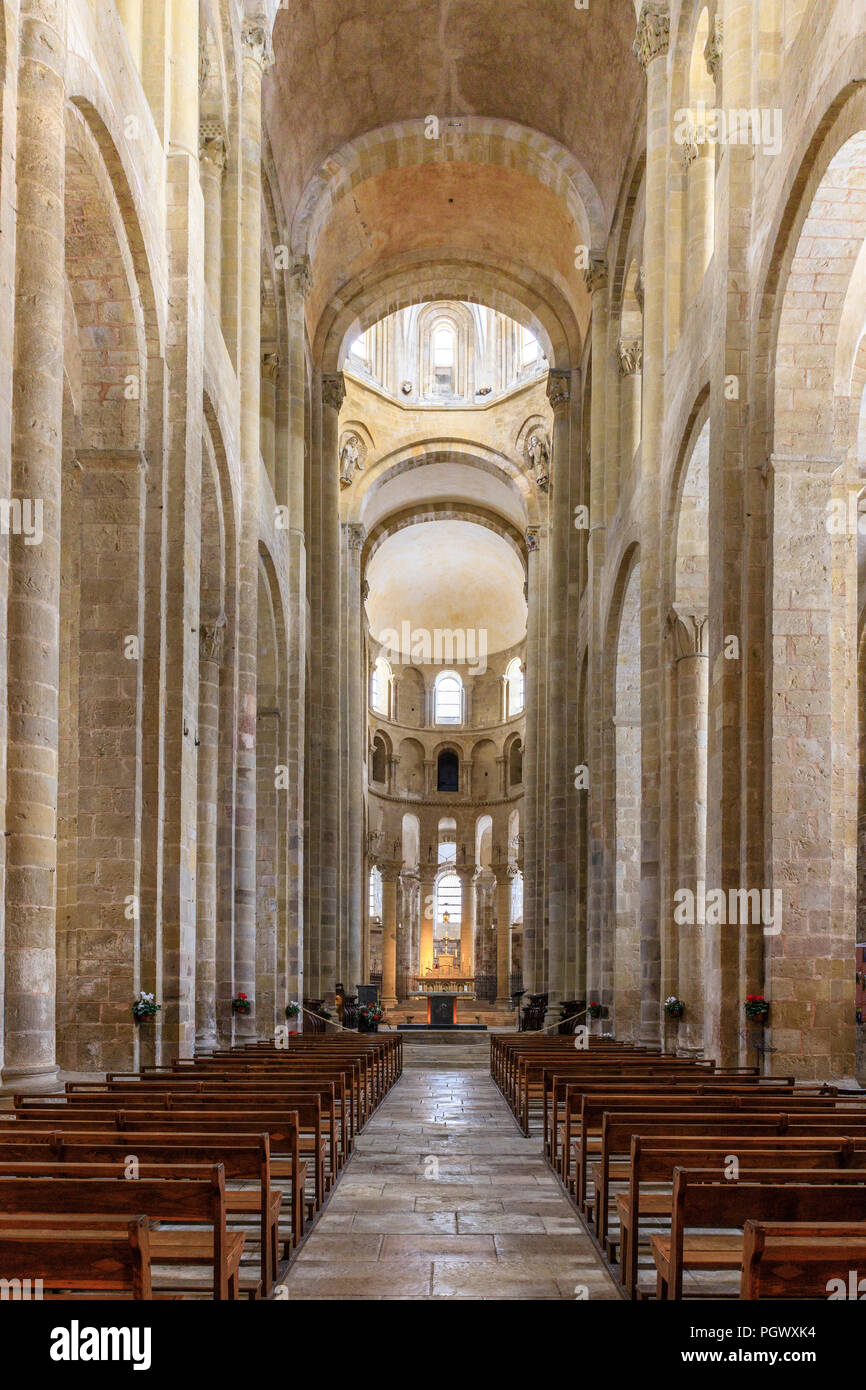 Frankreich, Aveyron, Conques, "Les Plus beaux villages de France (Schönste Dörfer Frankreichs), fahren Sie auf der El Camino de Santiago, Sainte Fo stoppen Stockfoto