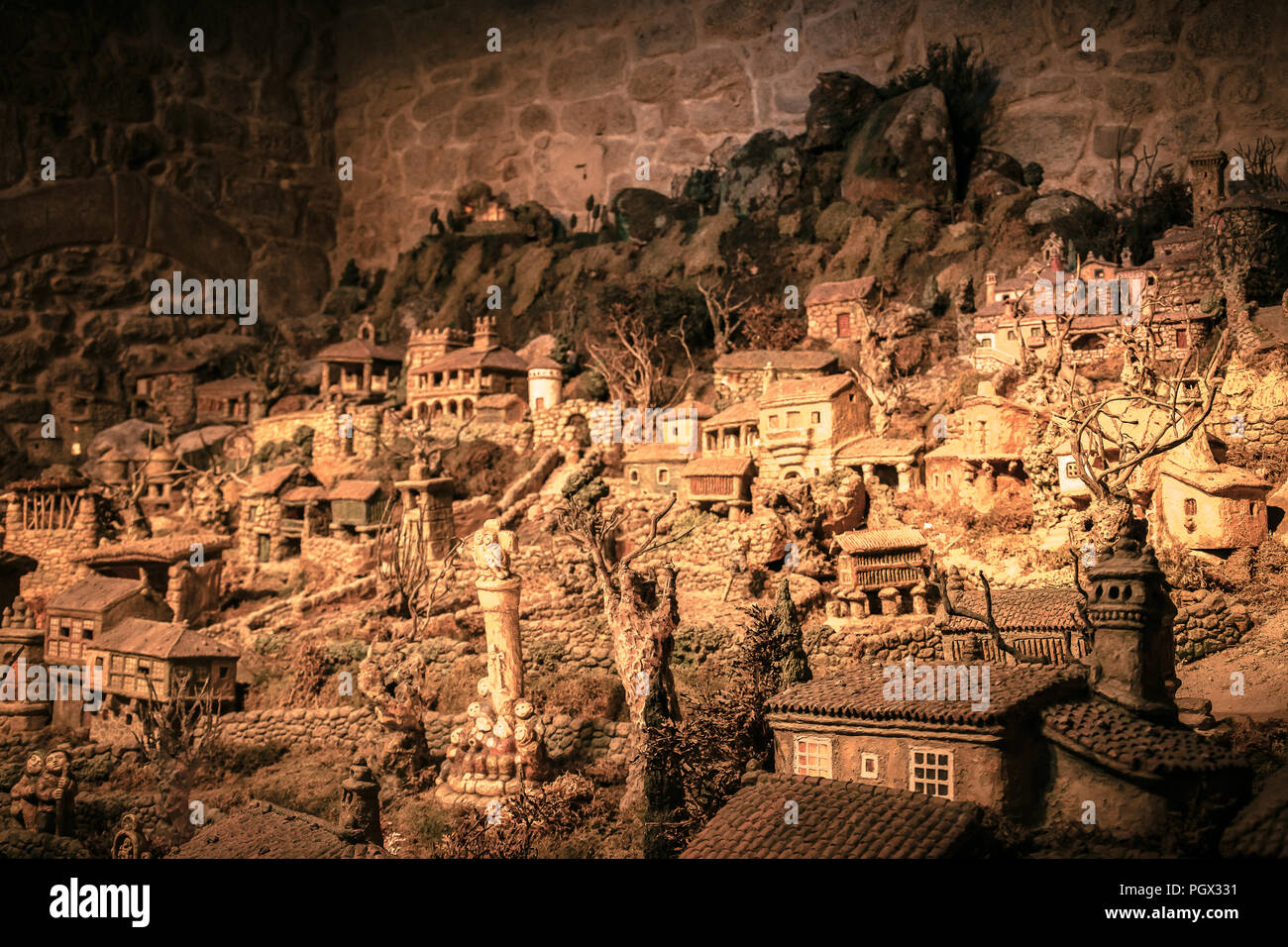 OURENSE, Galizien/ESPAÑA - 24 DE NOVEMBER DE 2017: Nacemento de Baltar. Stockfoto OURENSE, Galizien/ESPAÑA - 24 DE NOVEMBER DE 2017: Nacemento de Baltar. Stockfoto