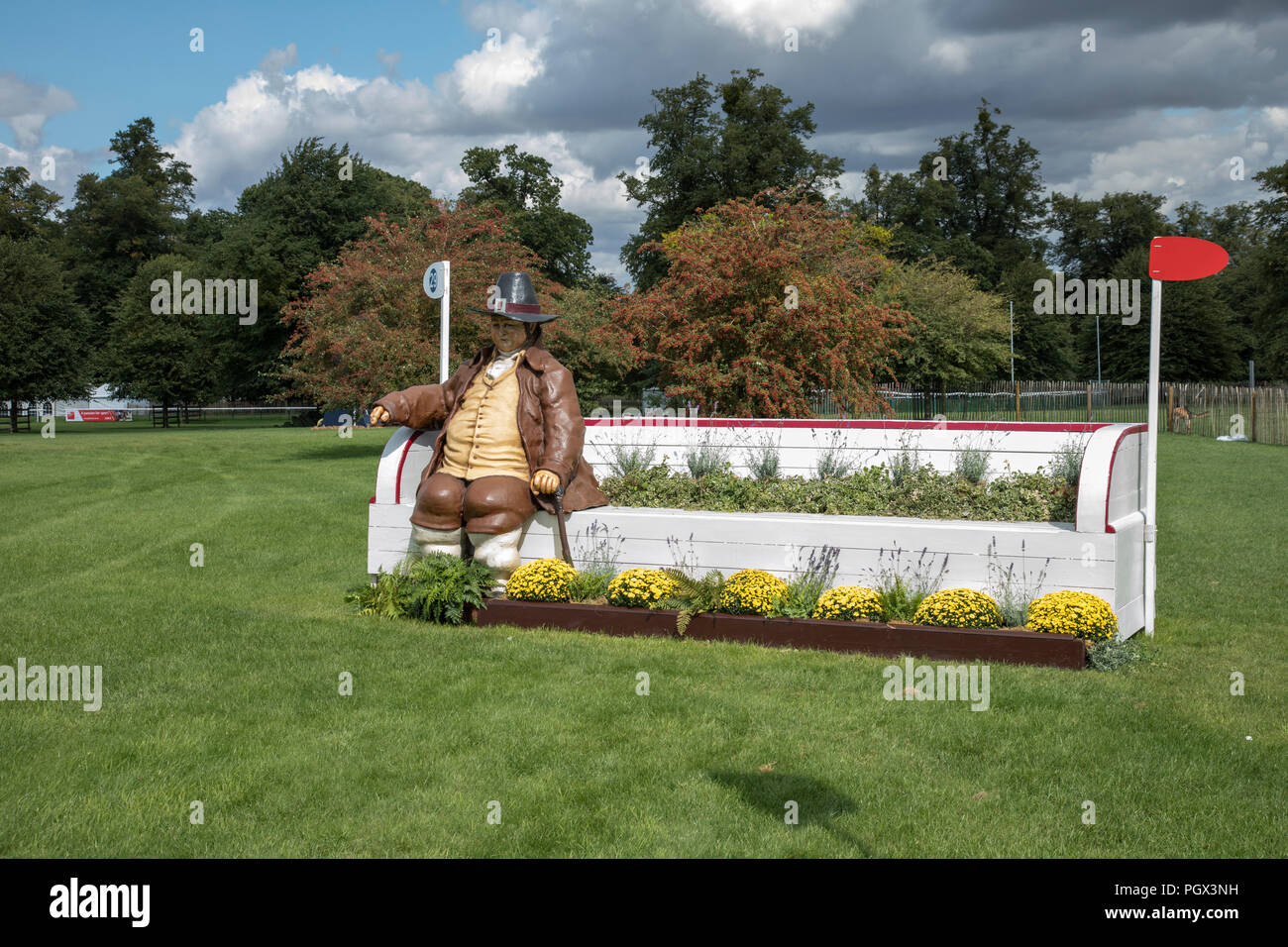 Burghley House ist ein Grand sechzehnten Jahrhundert Country House, Stamford, Lincolnshire, England, der den Land Rover Pferd Versuch jedes Jahr. Stockfoto