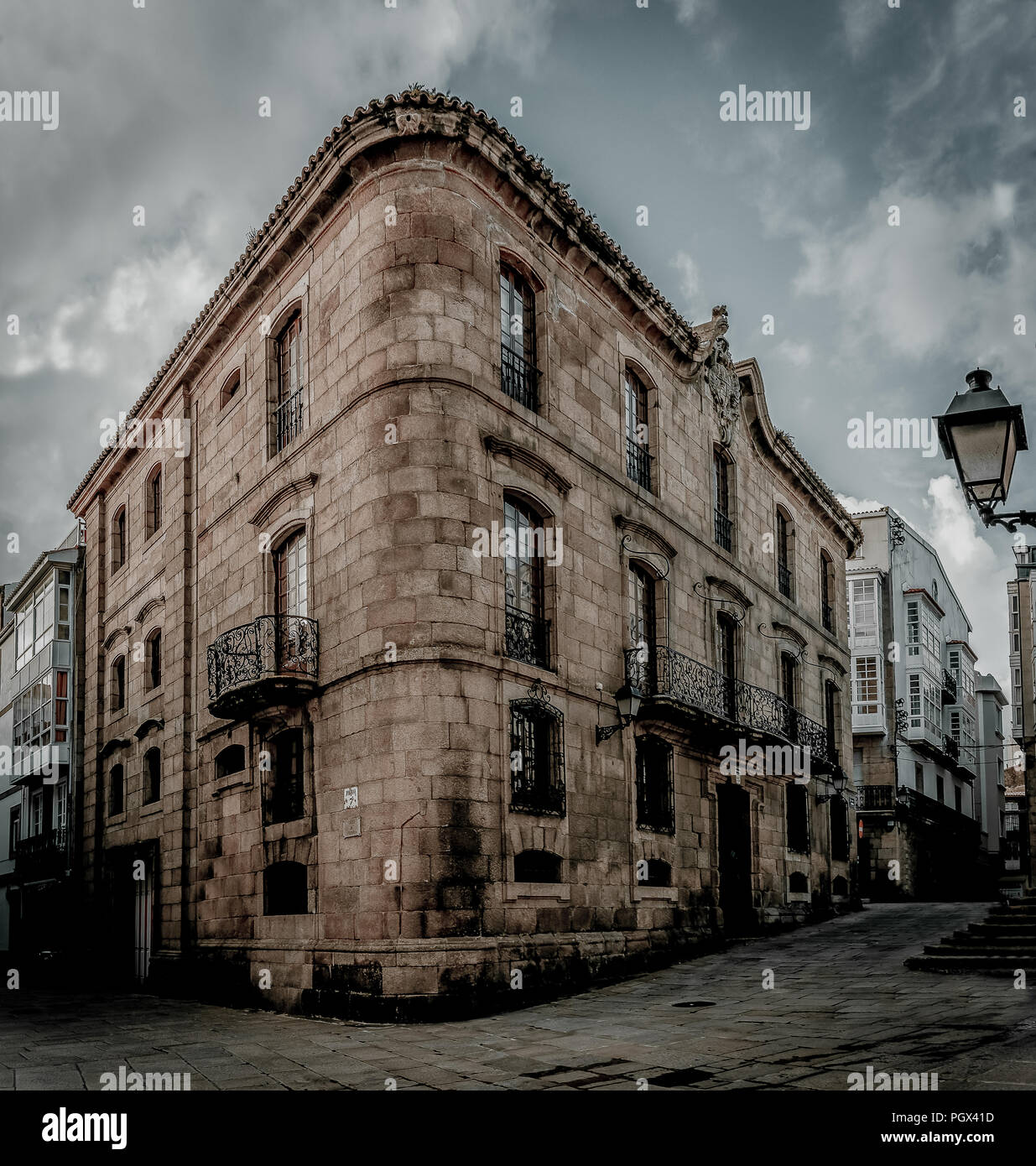 A CORUÑA, Galicien/ESPAÑA - 03 de abril de 2018: Casa Franco Stockfoto