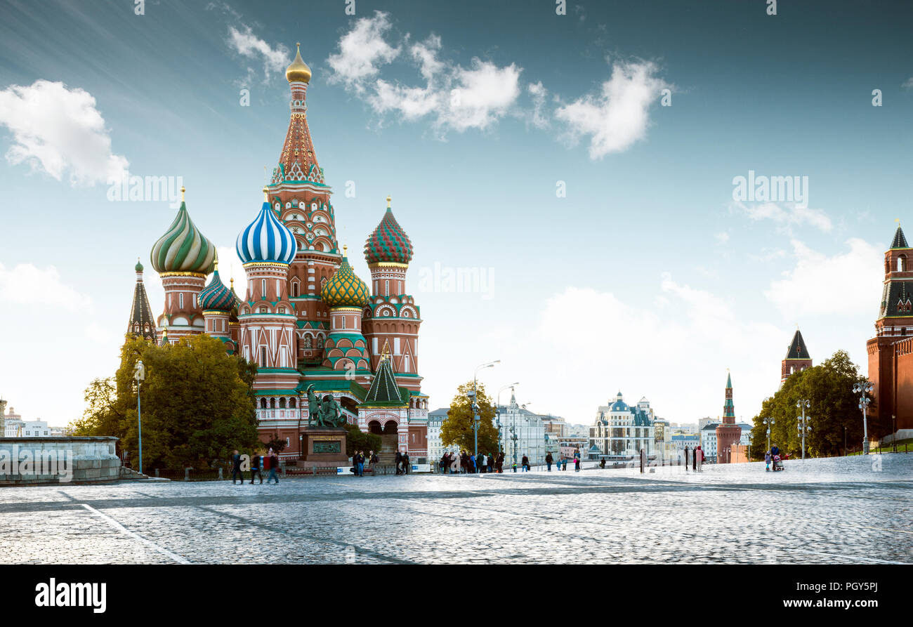 Basilius-kathedrale auf dem Roten Platz in Moskau, Russland Stockfoto