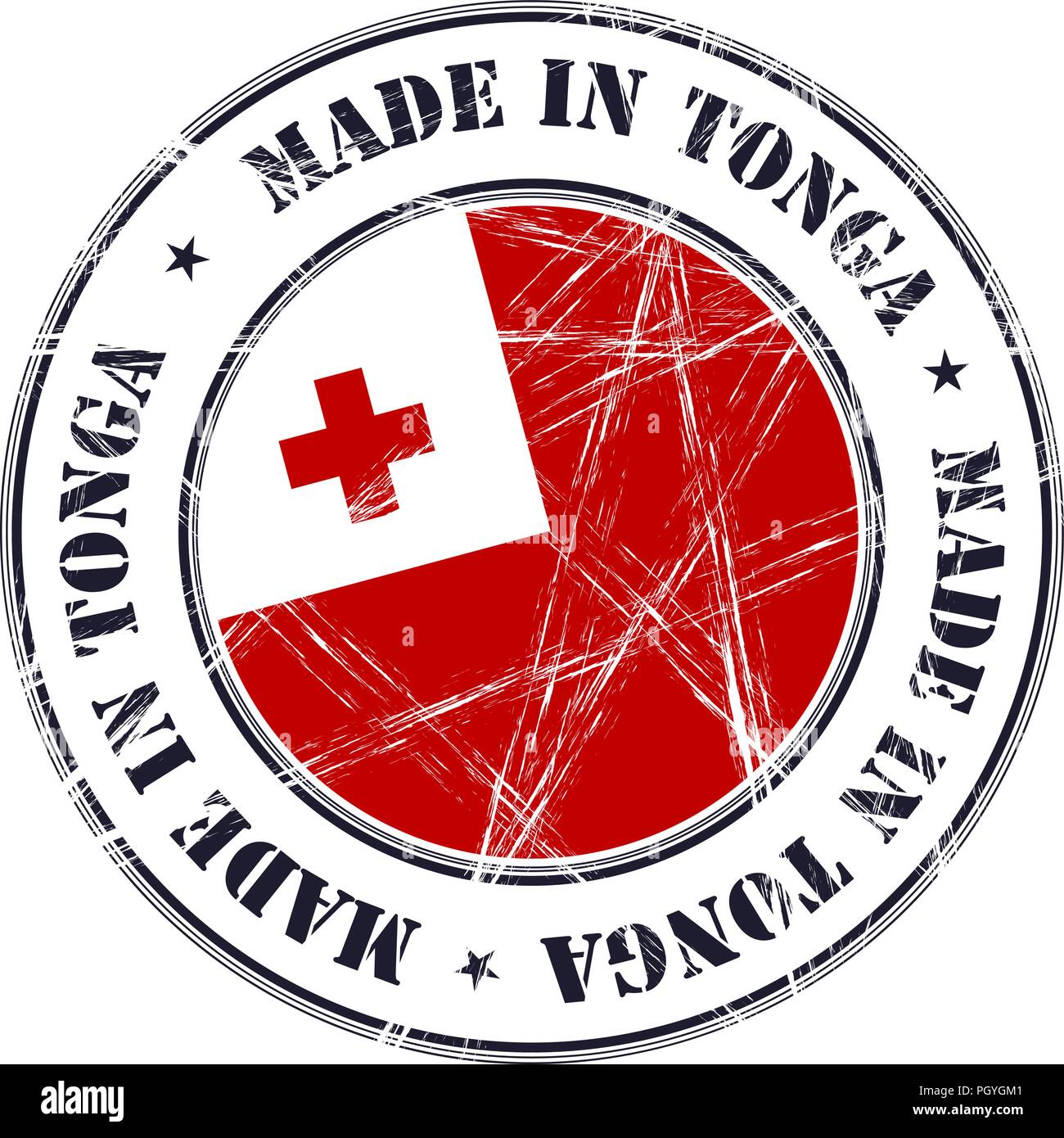 In Tonga grunge Gummi Stempel mit Flagge gemacht Stock Vektor