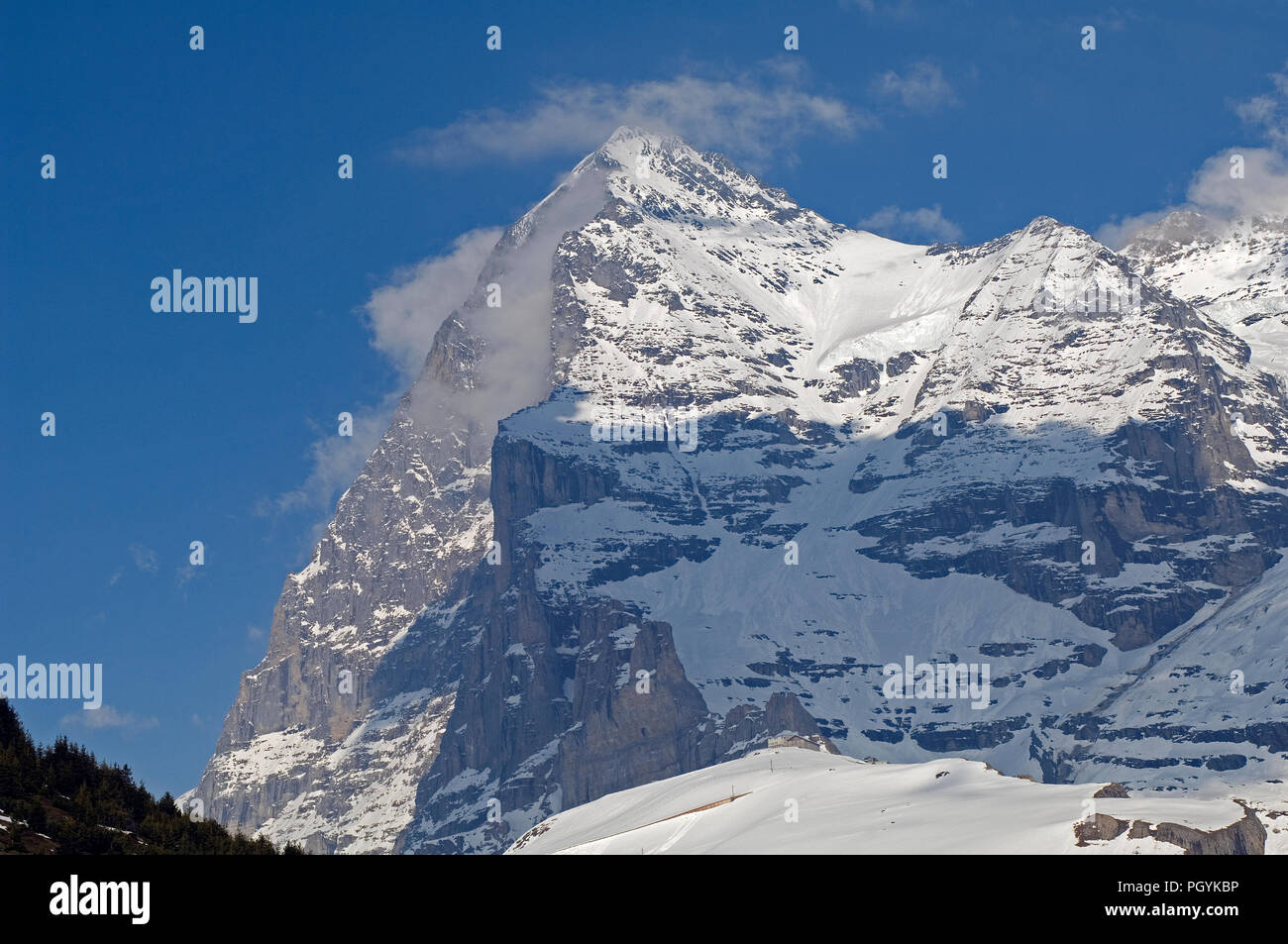 Schweiz - Alpen - Westwand des Eiger (3970 m) Stockfoto
