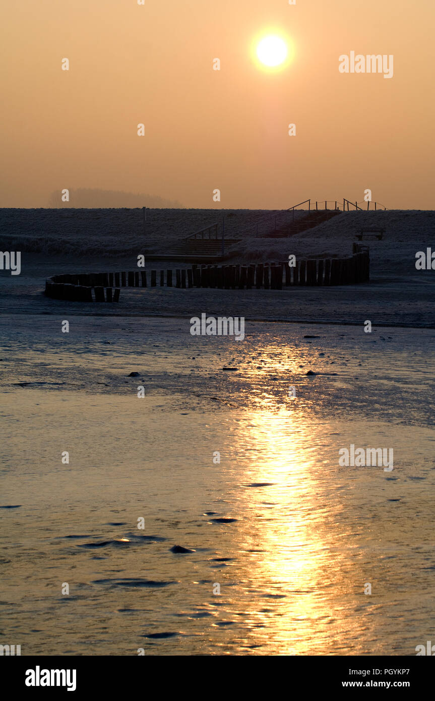 Meer - Sunrise - Winter Stockfoto