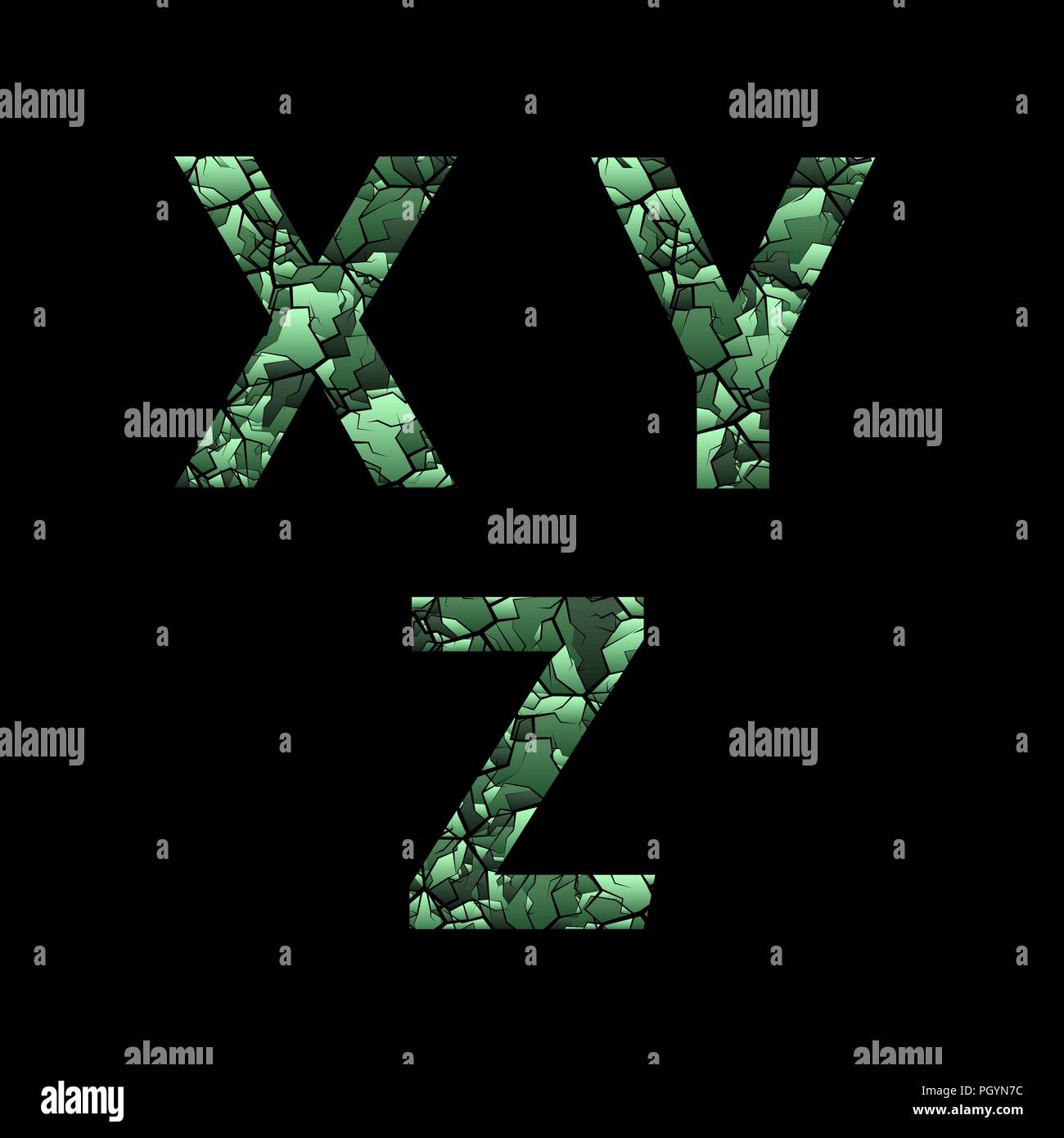 X Y Z Green Camouflage Buchstaben Armee Font Militarische Alphabet Stock Vektorgrafik Alamy