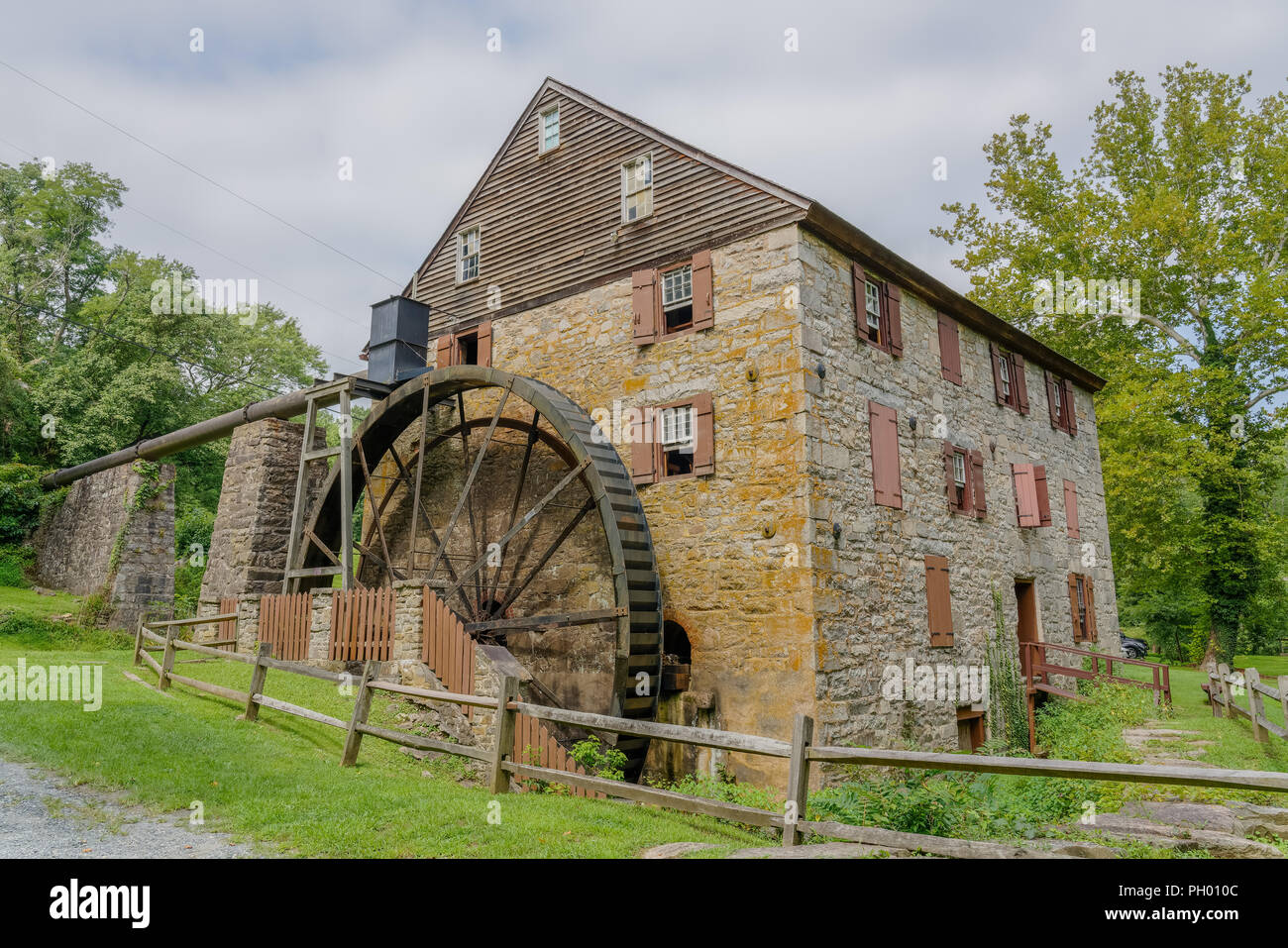 Rock Run Gristmill an Susquehana State Park Maryland Ecke anzeigen Stockfoto