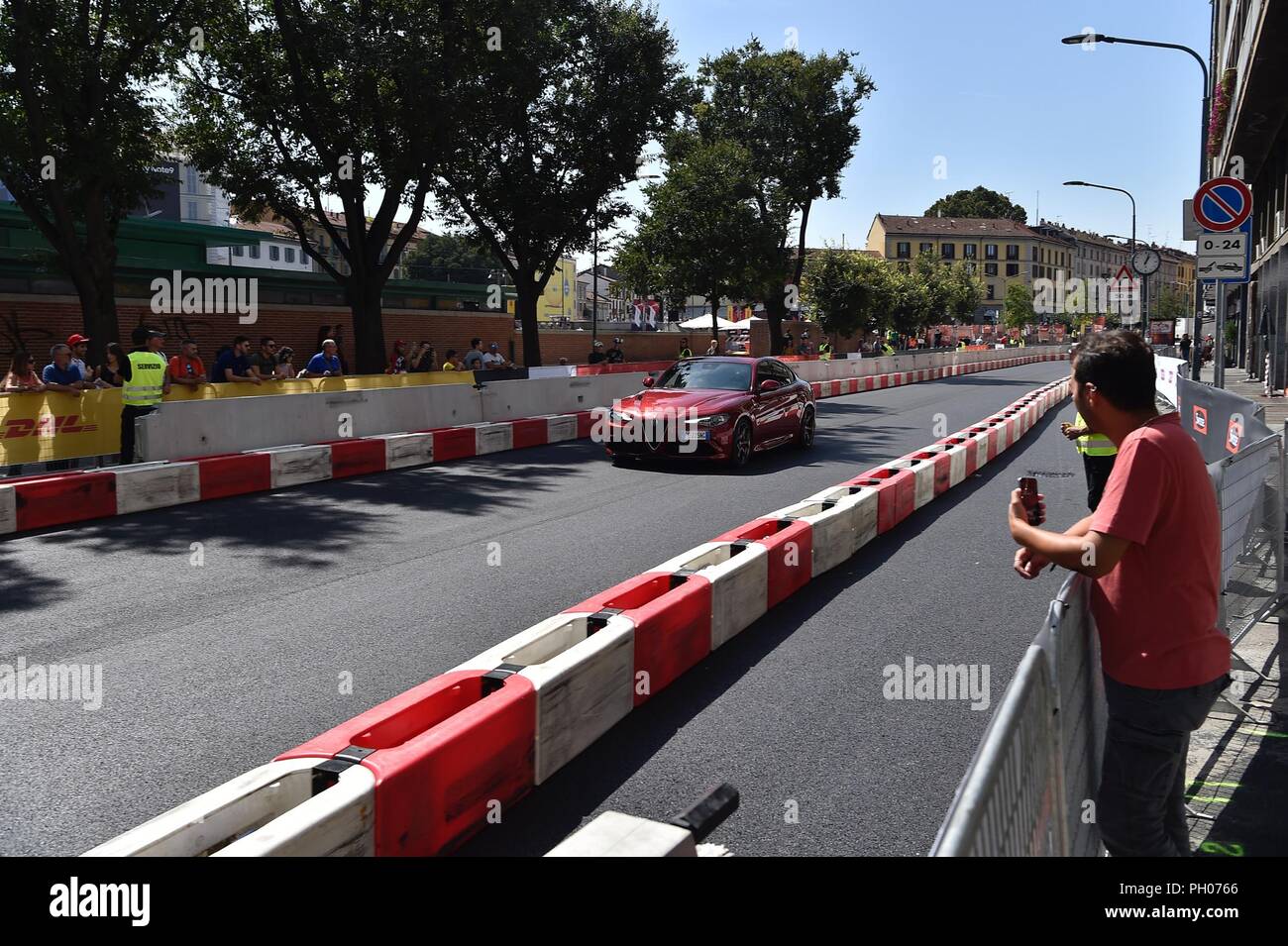 Mailand, Italien. 29. August 2018. Letzte Vorbereitungen für die Formel ...