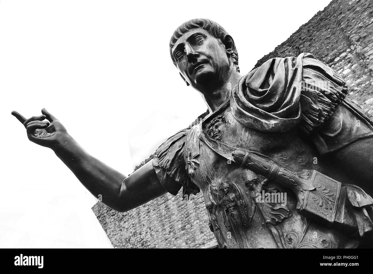 Statue von Trajan, Tower Hill, London, UK. Stockfoto