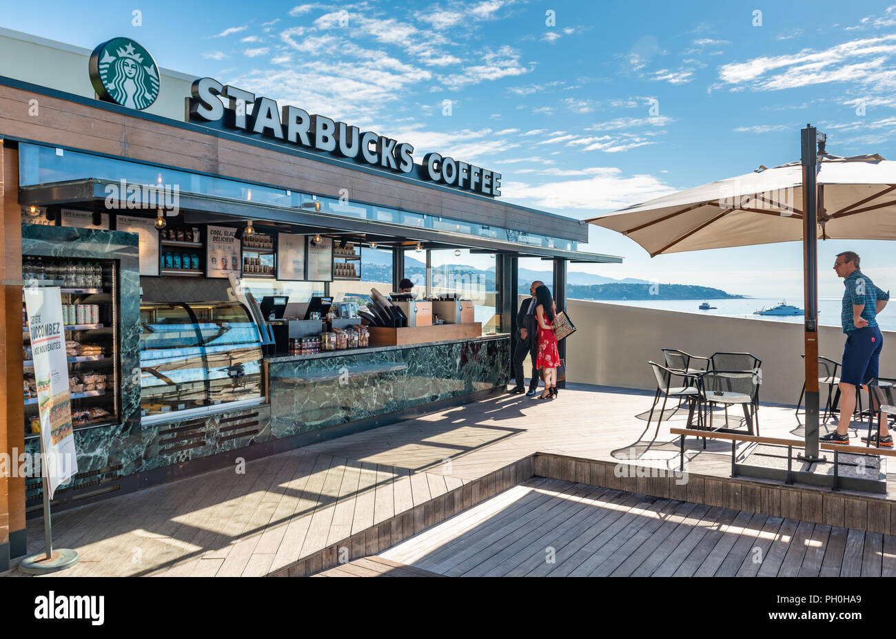 Monte-Carlo, Monaco. 23. Juni 2018. Kaffee von Starbucks. Stockfoto