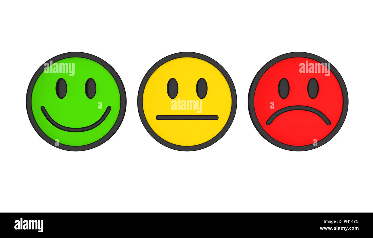 Smiley-Gesichter Icons isoliert Stockfoto
