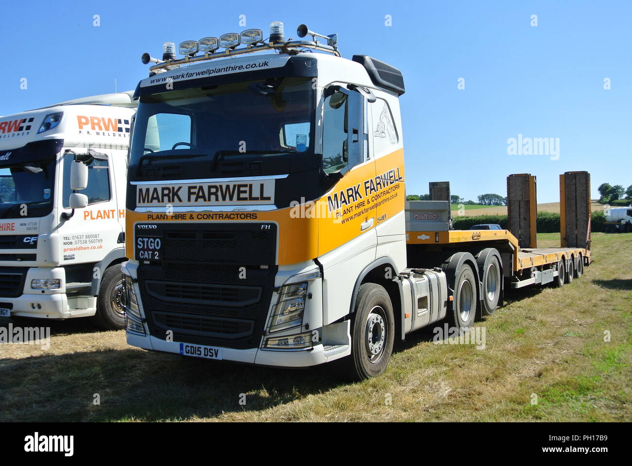 Volvo Fh Lkw Mit Tieflader Anhänger An Torbay Steam Fair Devon