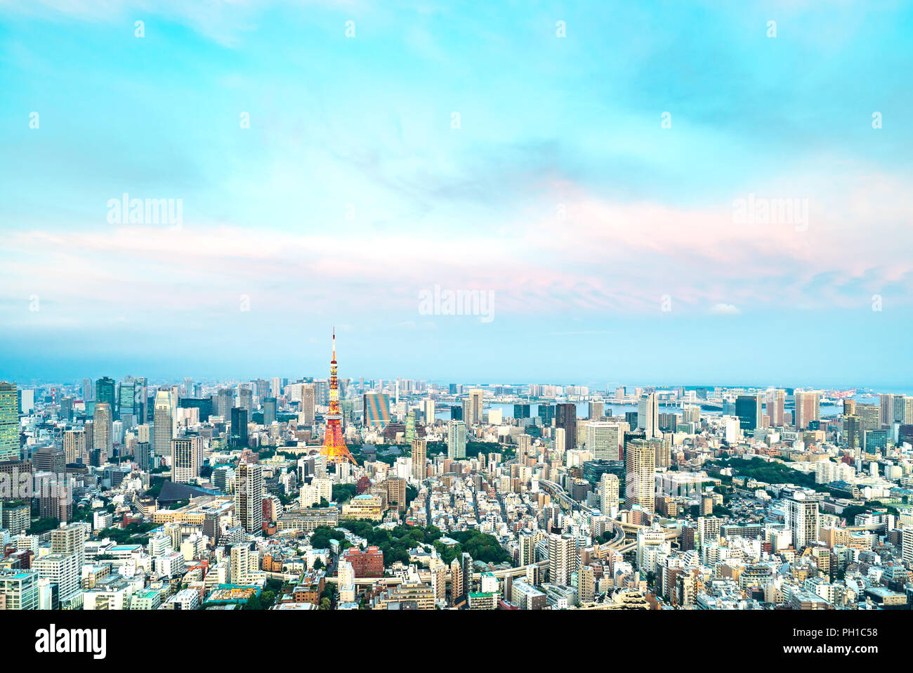 Tokyo Tower, Japan - Kommunikation und Aussichtsturm. Es war der höchste künstliche Struktur in Japan bis 2010, wenn die neuen Tokio Skytree becam Stockfoto