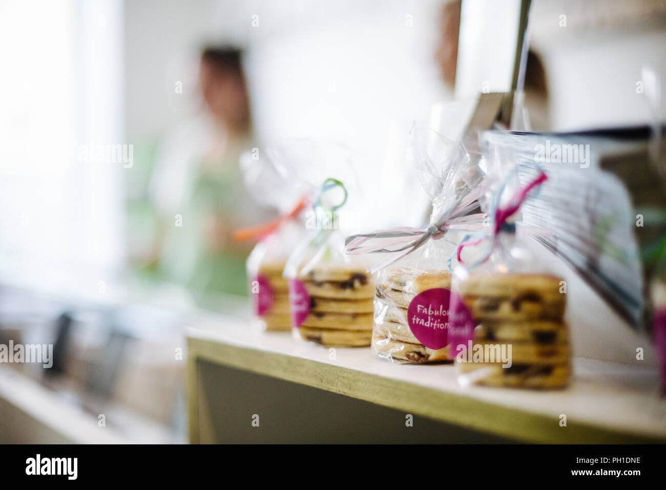 Bild von walisischen Kuchen in einem Geschäft Stockfoto