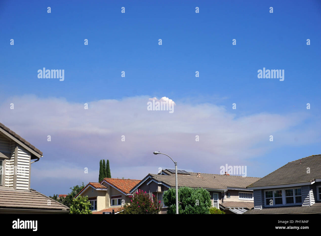 Rauch aus dem Heiligen Jim Canyon Bürste Feuer Stockfoto