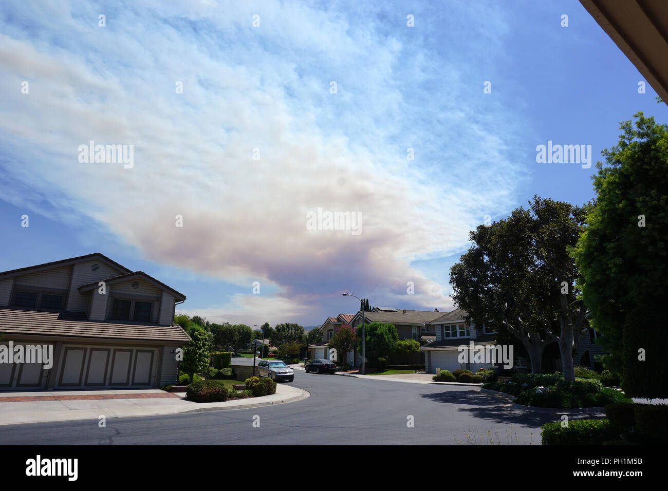 Rauch aus dem Heiligen Jim Canyon Bürste Feuer Stockfoto