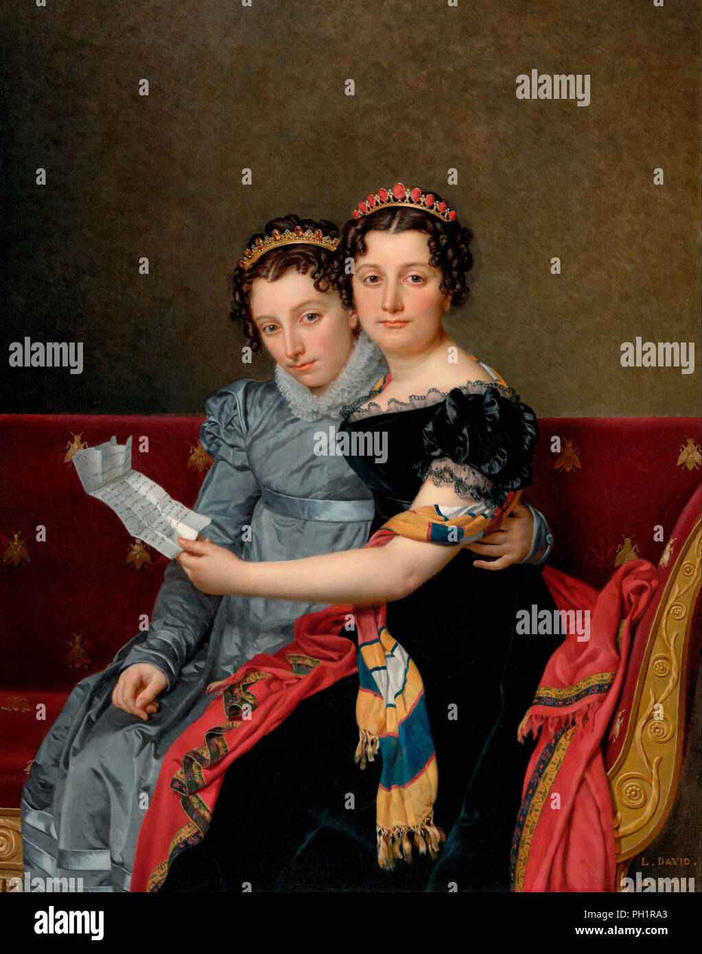 Die Schwestern Zénaïde und Charlotte Bonaparte - Jacques-Louis David, 1821 Stockfoto