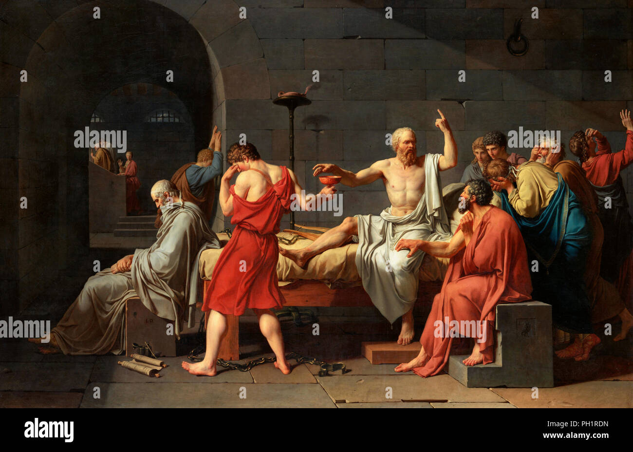 Der Tod des Sokrates - Jacques-Louis David Stockfoto