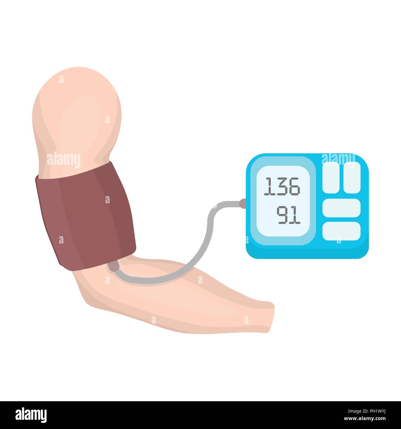Messung von Blutdruck mit einem tonometer. Medizin einzelnen Symbol im Comic-stil  Vektor Symbol lieferbar Abbildung Stock-Vektorgrafik - Alamy