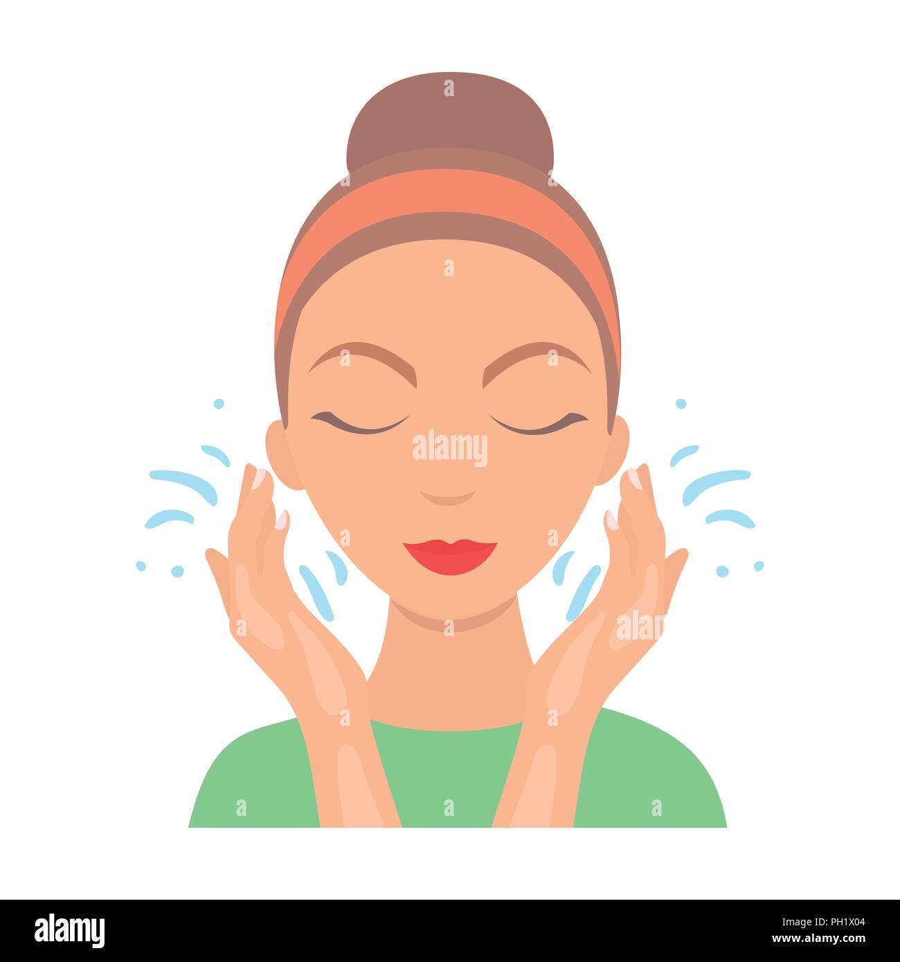 Gesicht Waschen Symbol Im Comic Stil Auf Weissem Hintergrund Skin Care Symbol Vektor Illustration Stock Vektorgrafik Alamy