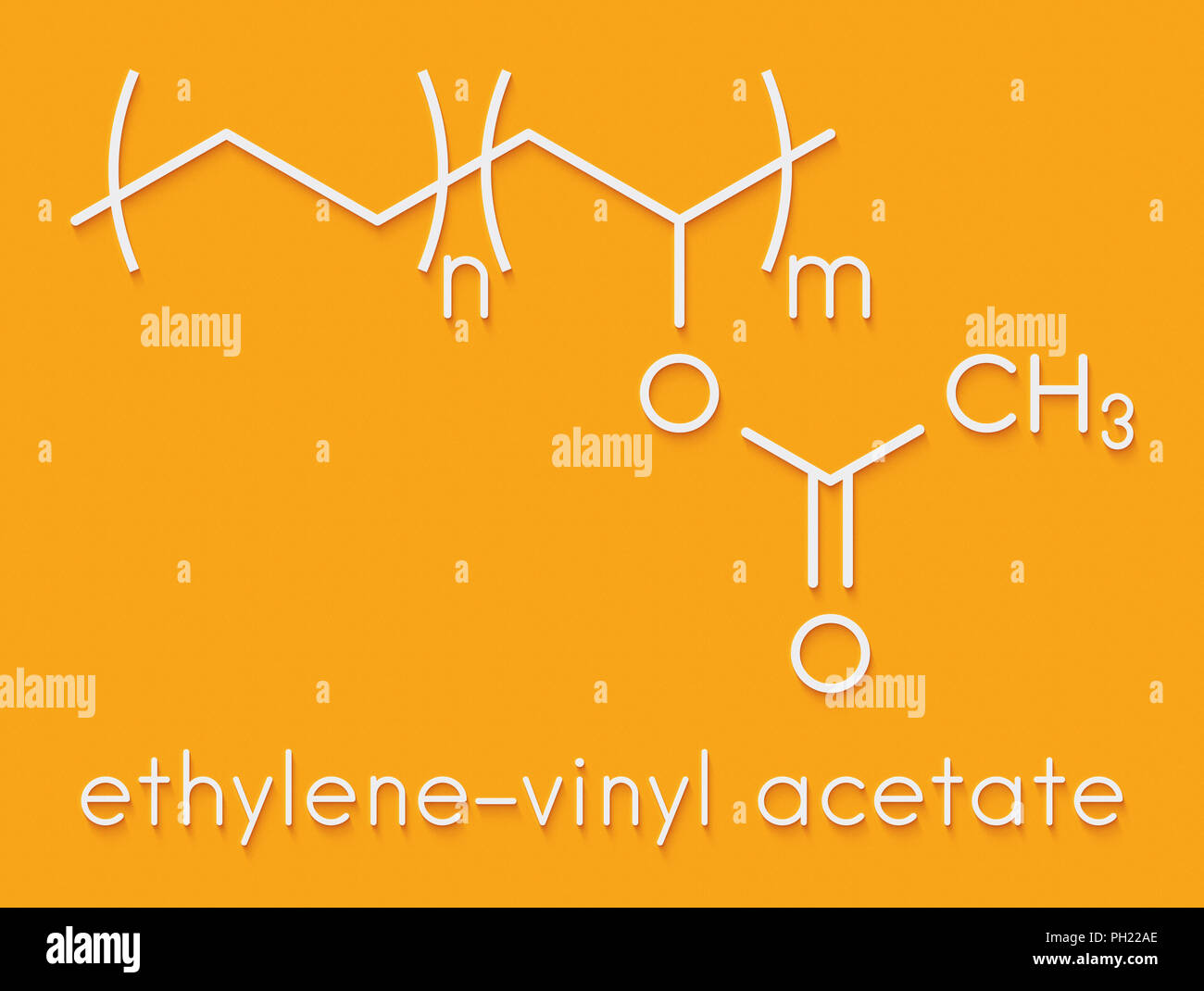 Ethylen-vinylacetat-Copolymer (EVA), chemische Struktur. Skelettmuskulatur Formel. Stockfoto