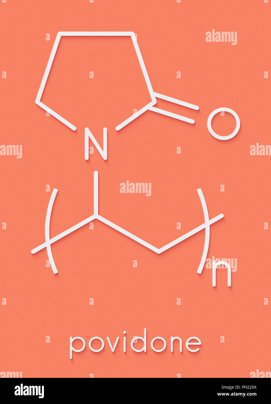 Polyvinylpyrrolidon (PVP, Povidon, polyvidon) Polymer, chemische ...