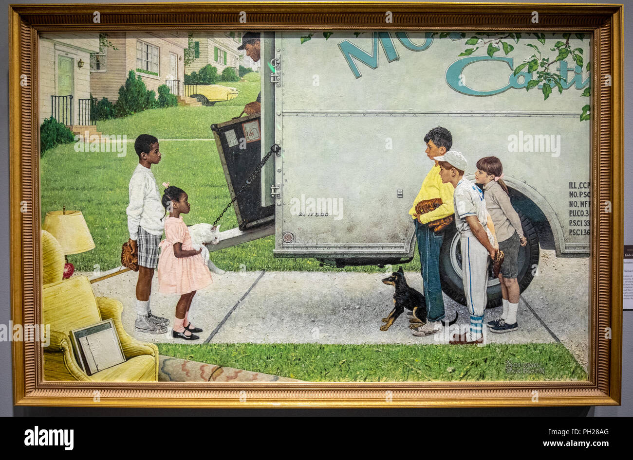 Kinder in der Nachbarschaft, Norman Rockwell Museum, Stockbridge, Berkshire County, Massachusetts, USA Stockfoto