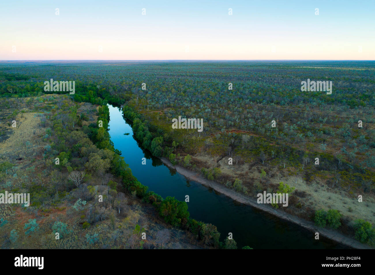 Luftaufnahme über dem Osten Baines River, Northern Territory, Australien Stockfoto