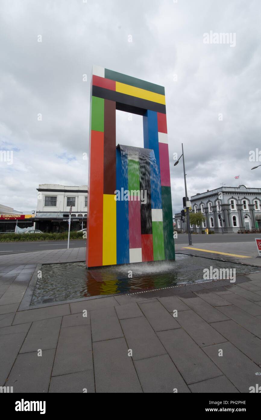 Fassade des Waikato Museum, eine regionale Kunst Museum und Kulturzentrum in Hamilton, Neuseeland, November, 2017. () Stockfoto