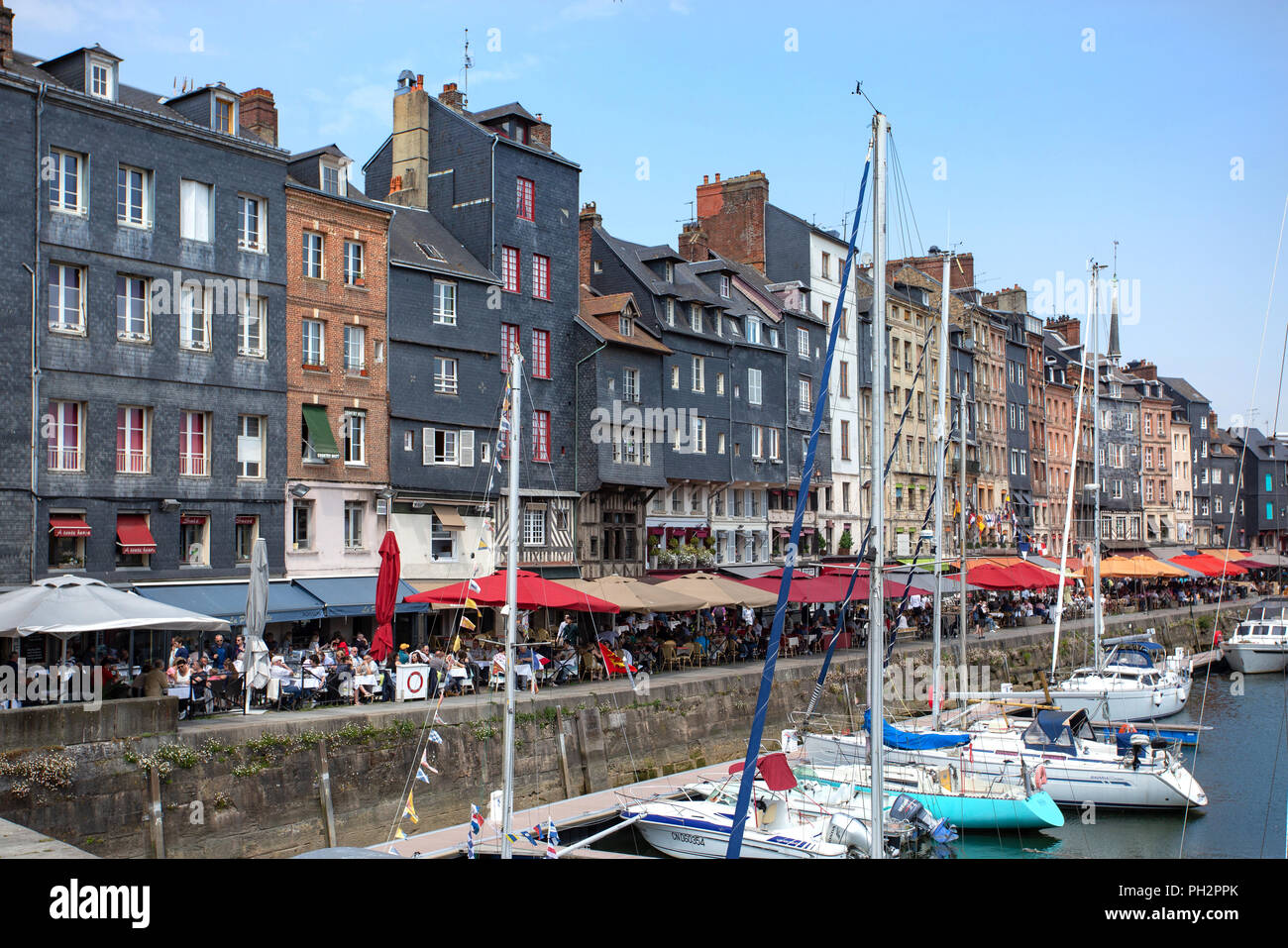 Hafen und Marina, Honfleur, Normandie, Frankreich Stockfoto