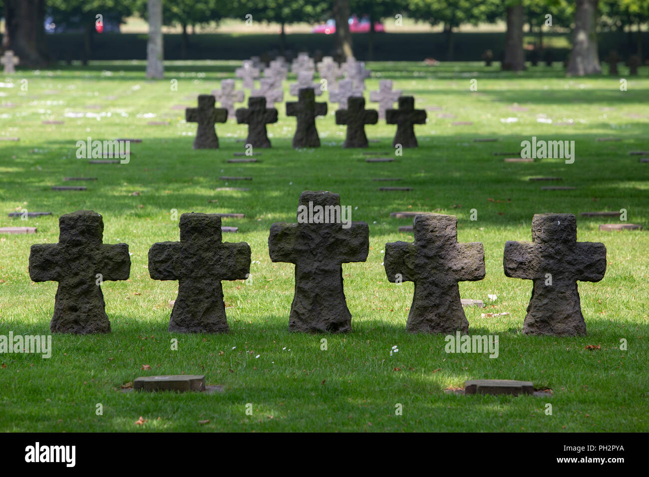 Deutschen Friedhof, Normandie, Frankreich Stockfoto
