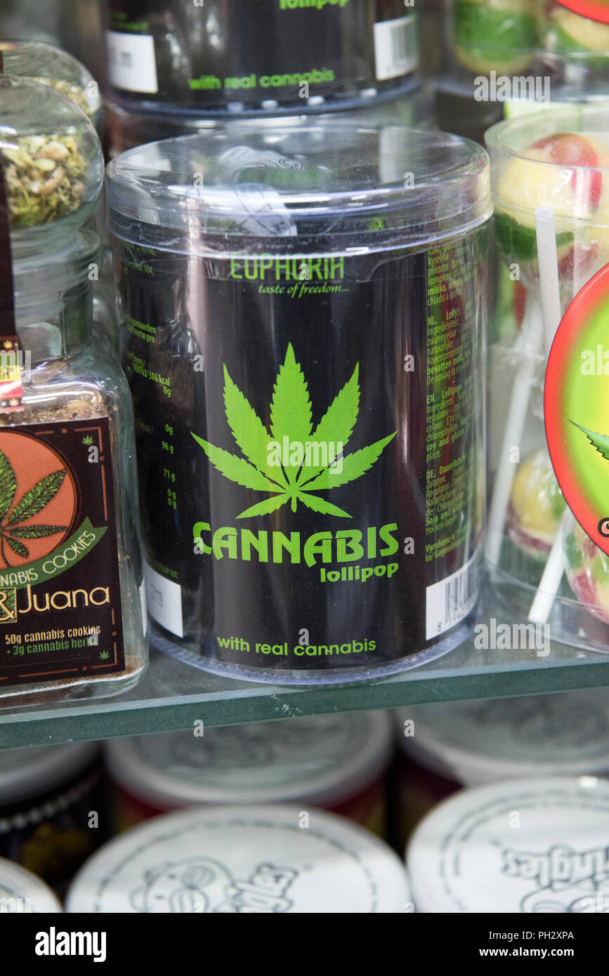 Die berühmten Cannabis Lutscher, Prag, Tschechische Republik. Stockfoto