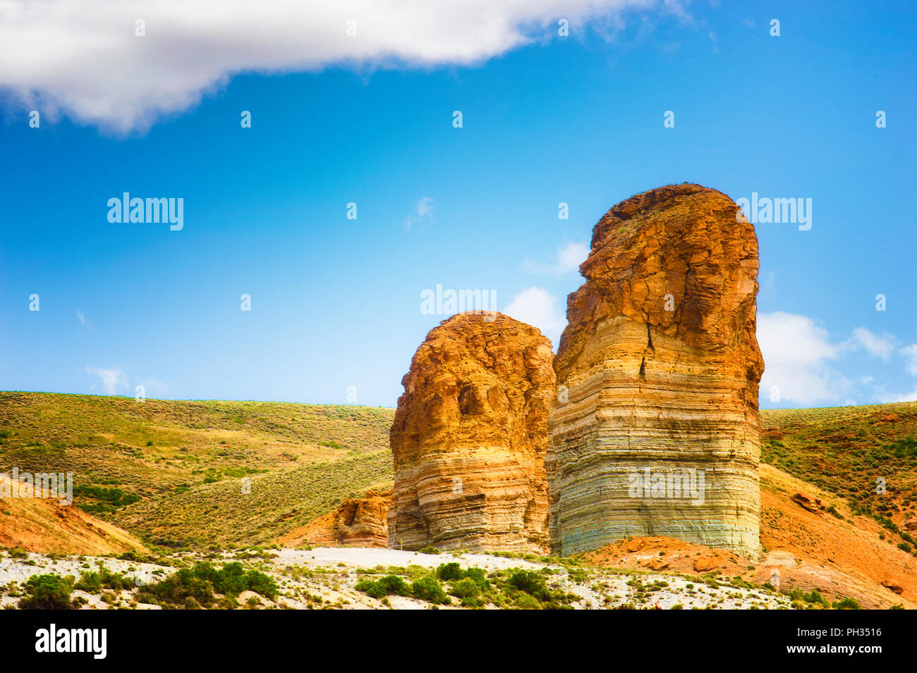 Wüste Kalkstein Formen gesehen, etwas außerhalb von Ogden, Utah. Stockfoto