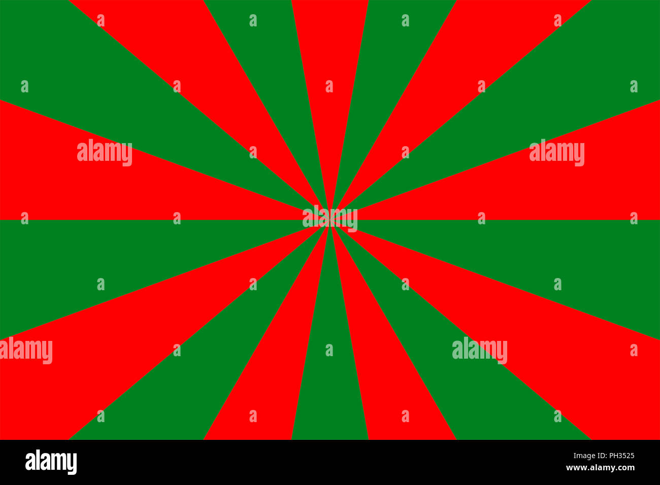 Abstrakte sunburst Muster, rote und grüne Strahlen Hintergrund, frohe Weihnachten und Neues Jahr Thema. Geometrische Muster. Stockfoto