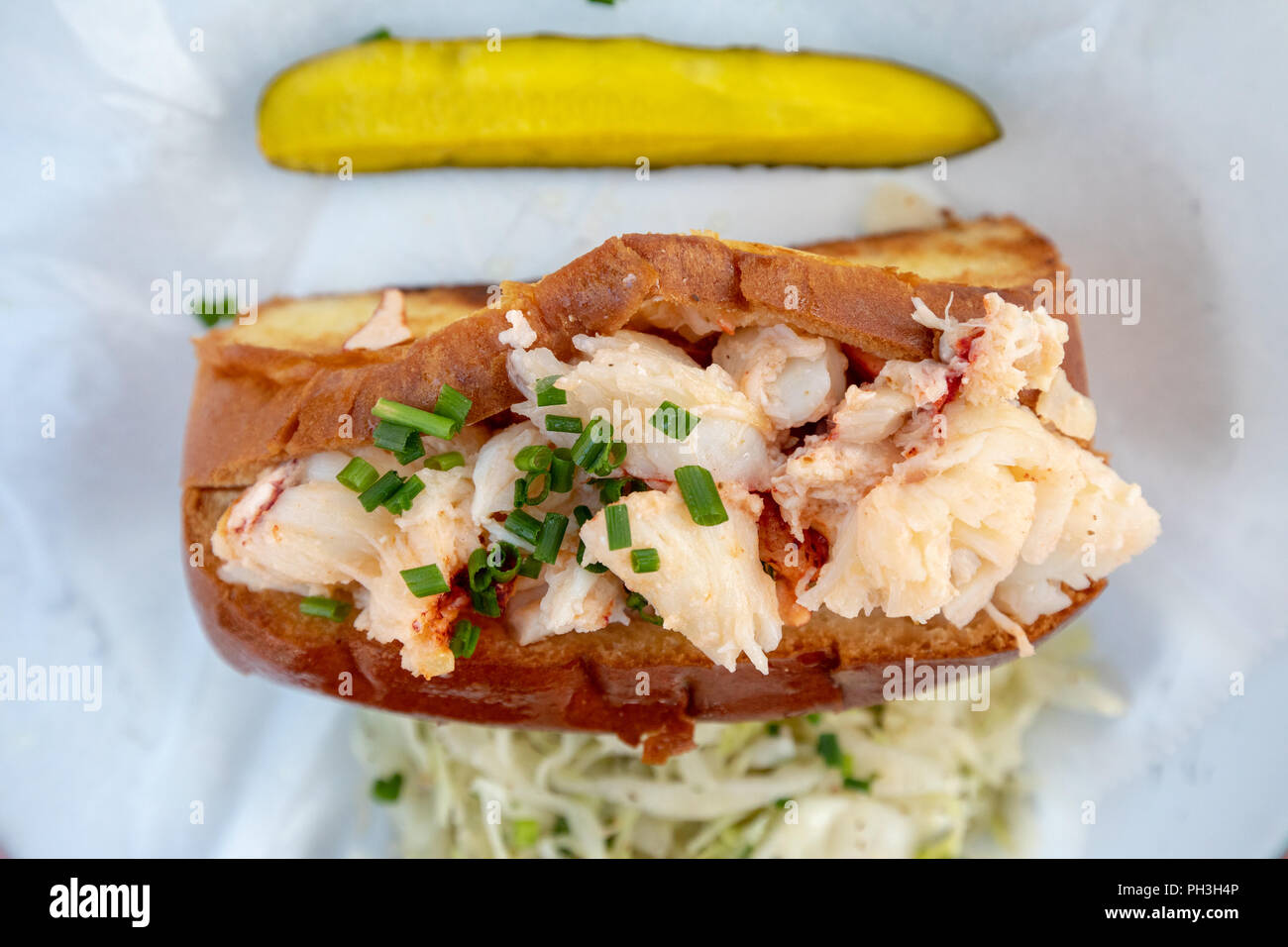 Hot Lobster Roll, Kantine, Restaurant, Provincetown, MA, USA Stockfoto